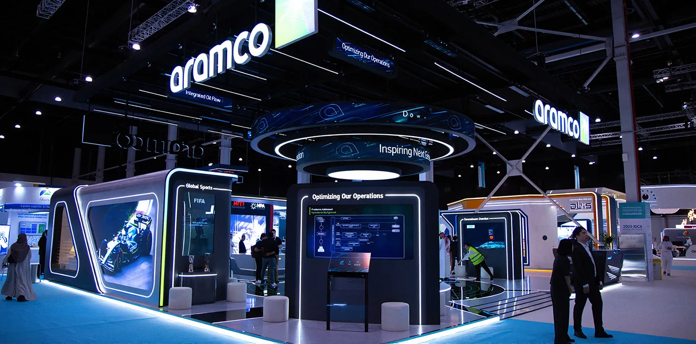 Aramco stand on the exhibition floor